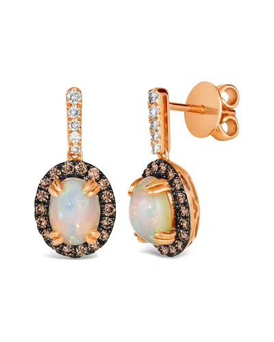 Le Vian Ladies Neopolitan Opal Earrings Set In 14k Strawberry Gold