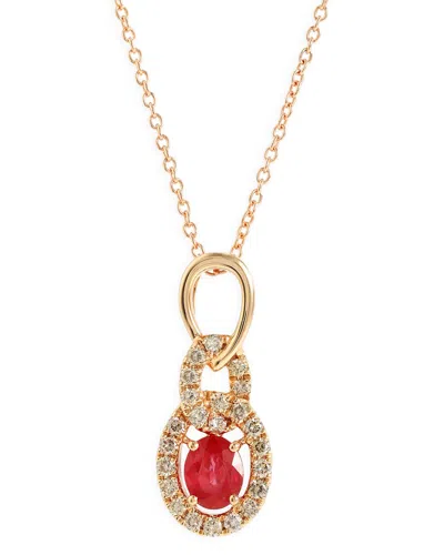 Le Vian 14k 0.63 Ct. Tw. Diamond & Passion Ruby Pendant Necklace