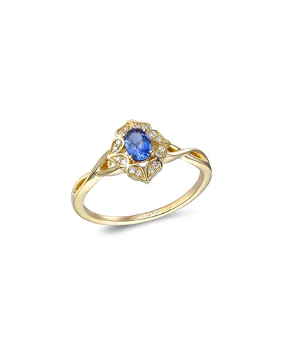 LE VIAN LE VIAN® 14K 0.63 CT. TW. DIAMOND & SAPPHIRE HALF-ETERNITY RING