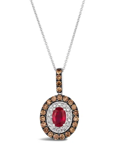 Le Vian 14k 0.65 Ct. Tw. Diamond & Ruby Pendant In Gold