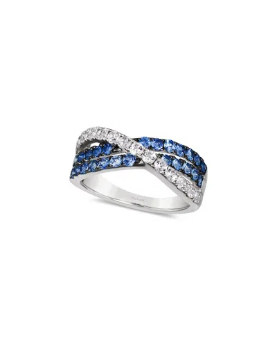 Le Vian Ladies Denim Ombr Sapphire Rings Set In 14k Vanilla Gold In Multi