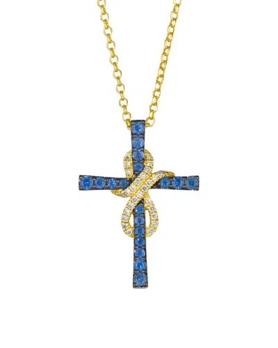 Le Vian 14k 0.76 Ct. Tw. Diamond & Sapphire Pendant In Blue