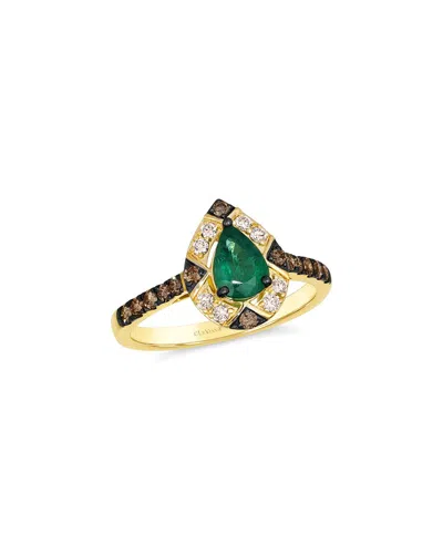 Le Vian ® 14k 0.90 Ct. Tw. Diamond & Costa Smeralda Emeralds™ Cocktail Ring In Gold
