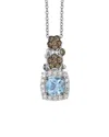 Le Vian 14k 0.93 Ct. Tw. Diamond & Aquamarine Pendant Necklace In Brown