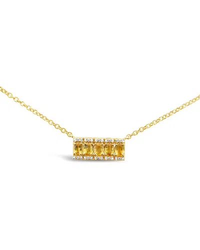 Le Vian 14k 0.97 Ct. Tw. Diamond & Yellow Sapphire Adjustable Necklace