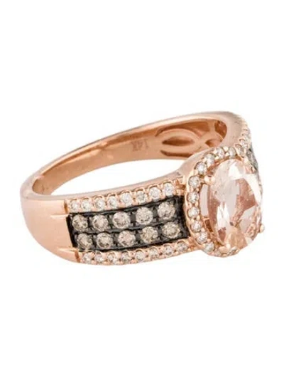 Pre-owned Le Vian 14k 1.00ct Morganite & Diamond Cocktail Ring In Multi