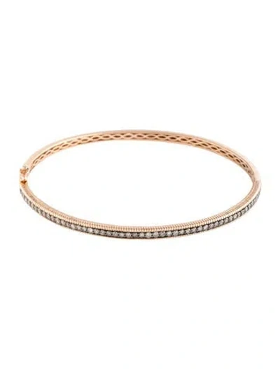 Pre-owned Le Vian 14k 1.00ctw Diamond Bangle Bracelet, 7.5" In Multicolor