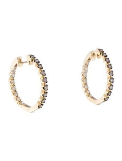 Pre-owned Le Vian 14k 1.00ctw Diamond Inside-out Hoop Earrings In Multi