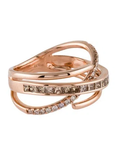 Pre-owned Le Vian 14k 1.03ctw Diamond Cross-over Ring In Multi