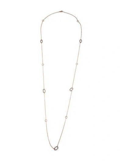Pre-owned Le Vian 14k 1.05ctw Diamond Station Necklace, 36" In Multicolor