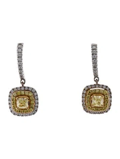 Pre-owned Le Vian 14k 1.06ctw Diamond Sunny Yellow Drop Earrings In Multi
