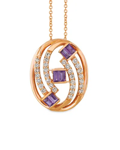 Le Vian 14k 1.09 Ct. Tw. Diamond & Amethyst Pendant Necklace In Gold