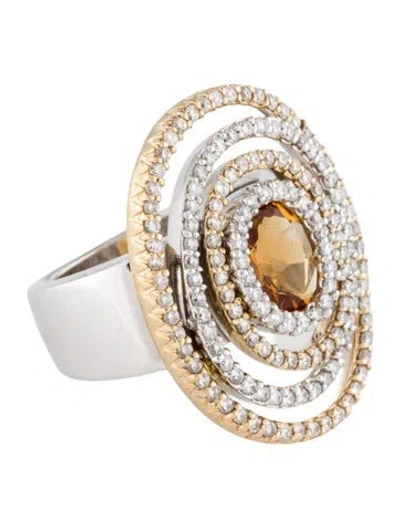 Pre-owned Le Vian 14k 1.0ctw Smoky Quartz & Diamond Cocktail Ring In Multi