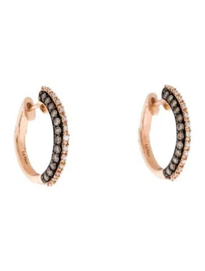 Pre-owned Le Vian 14k 1.10ctw Diamond Hoop Earrings In Multi