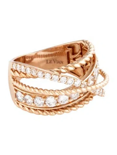 Pre-owned Le Vian 14k 1.11ctw Diamond Crossover Band In Multicolor