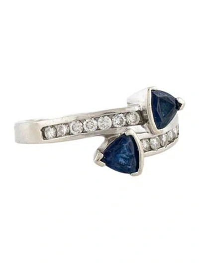Pre-owned Le Vian 14k 1.11ctw Sapphire & Diamond Bypass Band In Multi