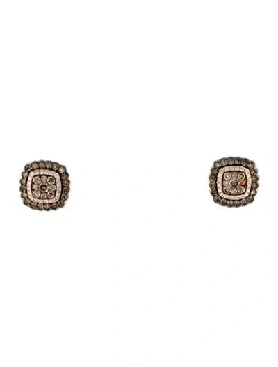 Pre-owned Le Vian 14k 1.14ctw Diamond Cluster Stud Earrings In Multi