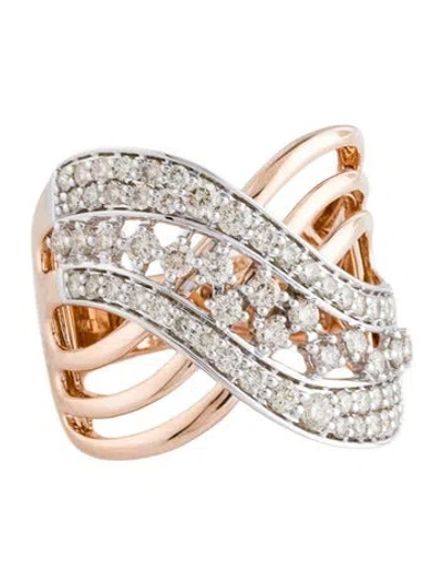 Pre-owned Le Vian 14k 1.14ctw Diamond Crossover Band In Multicolor