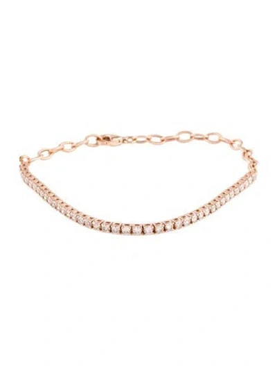 Pre-owned Le Vian 14k 1.25ctw Diamond Adjustable Link Bracelet, 6.75" In Multi