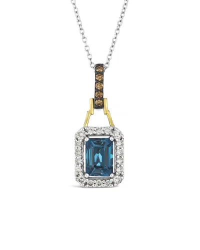 Le Vian ® 14k 1.29 Ct. Tw. Diamond & London Blue Topaz Pendant In Pink