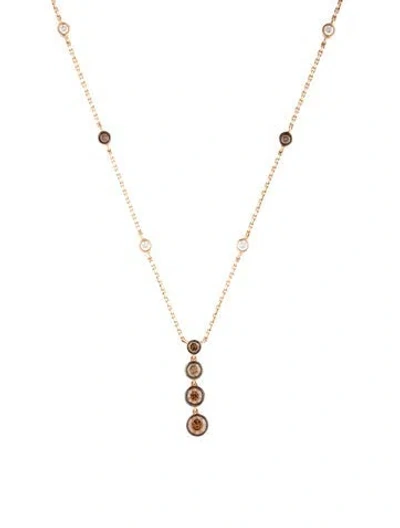 Pre-owned Le Vian 14k 1.33ctw Diamond Lavalier, 17.75" In Multicolor
