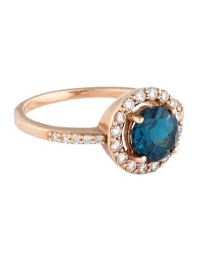 Pre-owned Le Vian 14k 1.40ct Topaz & Diamond Cocktail Ring In Multicolor