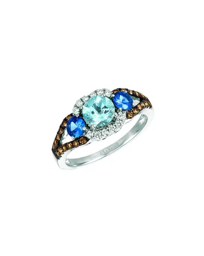 Le Vian 14k 1.47 Ct. Tw. Diamond & Aquamarine Ring In Metallic