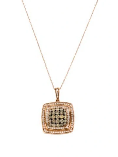 Pre-owned Le Vian 14k 1.50ctw Diamond Square Pendant On Unbranded Chain Necklace, 18" In Multi