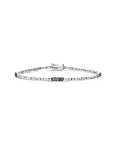 Le Vian Nude Diamond & Chocolate Diamond Station Tennis Bracelet (1-5/8 Ct. T.w.) In 14k White Gold