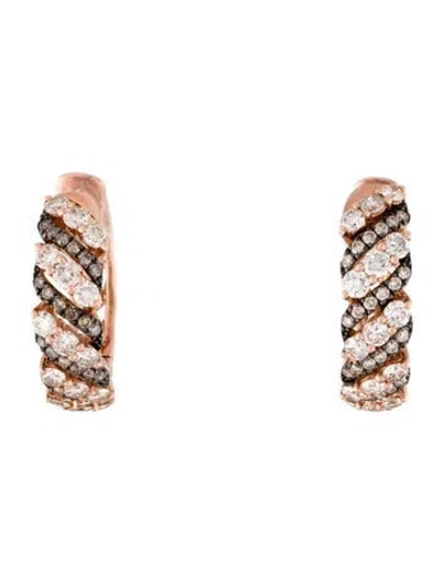 Pre-owned Le Vian 14k 1.65ctw Diamond Hoop Earrings In Multi