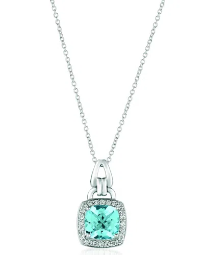 Le Vian 14k 1.76 Ct. Tw. Diamond & Aquamarine Pendant In White