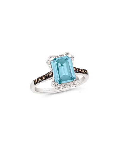 Le Vian 14k 1.80 Ct. Tw. Diamond & Aquamarine Eternity Ring In Metallic