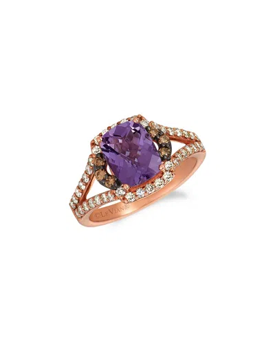 Le Vian 14k 1.82 Ct. Tw. Diamond & Amethyst Eternity Ring In Gold