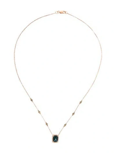 Pre-owned Le Vian 14k 1.90ct Topaz & Diamond Pendant Necklace, 18" In Multi