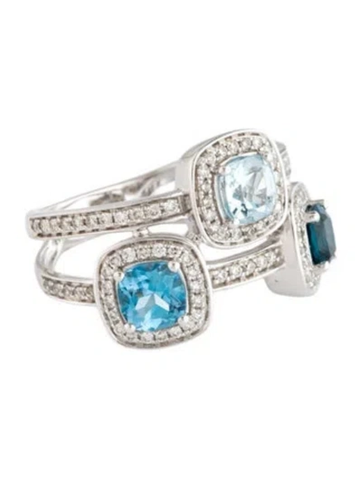 Pre-owned Le Vian 14k 2.07ctw Topaz & Diamond Band In Multicolor