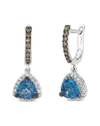 Le Vian ® 14k 2.10 Ct. Tw. Diamond & London Blue Topaz Drop Earrings In Metallic