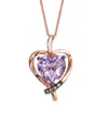 Le Vian 14k 2.13 Ct. Tw. Diamond & Pink Amethyst Pendant Necklace In Brown