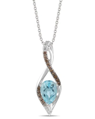 Le Vian 14k 2.28 Ct. Tw. Diamond & Blue Topaz Pendant Necklace