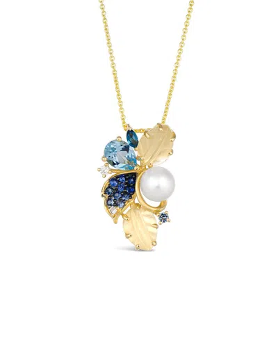 Le Vian ® 14k 2.39 Ct. Tw. Diamond & Ocean Blue Topaz™ Drop Pendant In Gold