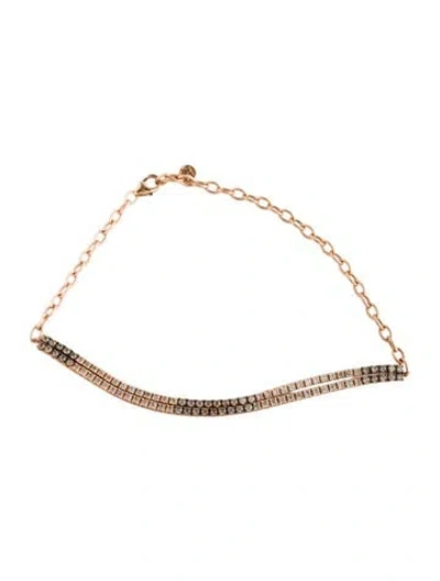 Pre-owned Le Vian 14k 2.50ctw Diamond Double Strand Link Bracelet, 9.5" In Multicolor