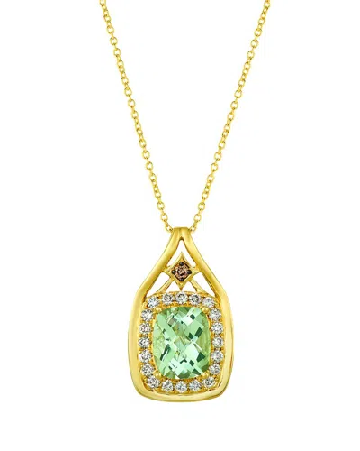 Le Vian ® 14k 2.75 Ct. Tw. Diamond & Green Quartz Pendant In Gold