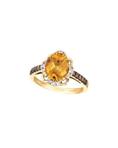 Le Vian ® 14k 2.90 Ct. Tw. Diamond & Citrine Half-eternity Ring In Gold
