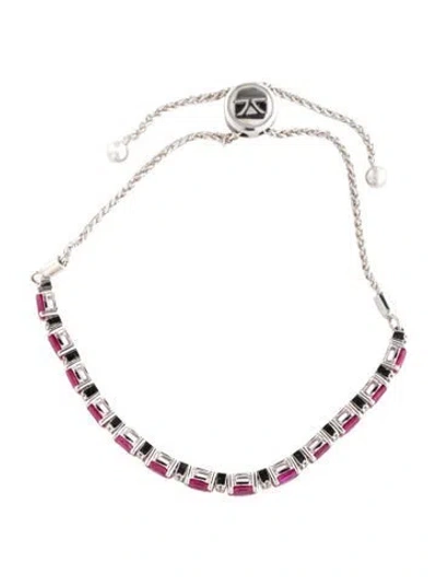 Pre-owned Le Vian 14k 3.51ctw Ruby & Diamond Adjustable Bracelet, 6.75" In Multicolor