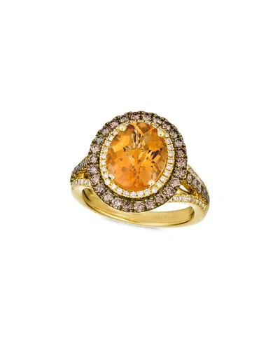 Le Vian ® 14k 3.66 Ct. Tw. Diamond & Citrine Center Semi Precious Ring In Gold
