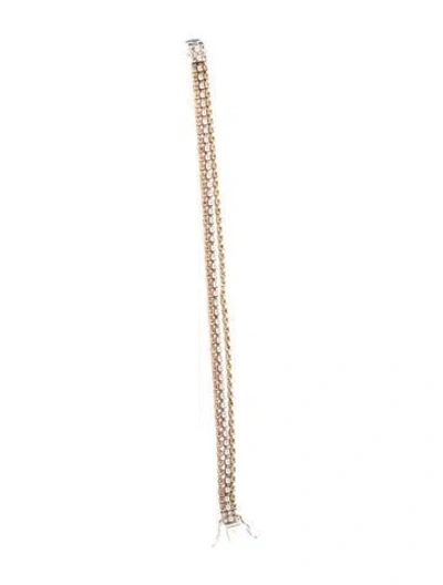 Pre-owned Le Vian 14k 3.75ctw Diamond Triple Strand Tri-color Bracelet In Multicolor