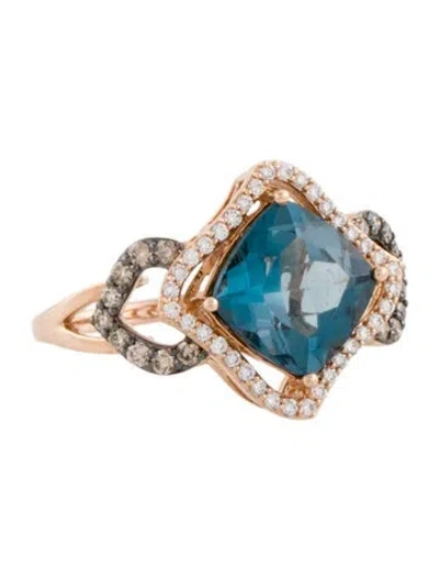 Pre-owned Le Vian 14k 3.89ct Topaz & Diamond Cocktail Ring In Multi