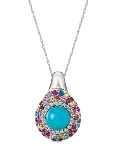 Le Vian Ladies Robins Egg Blue Turquoise Necklaces Set In 14k Vanilla Gold In White