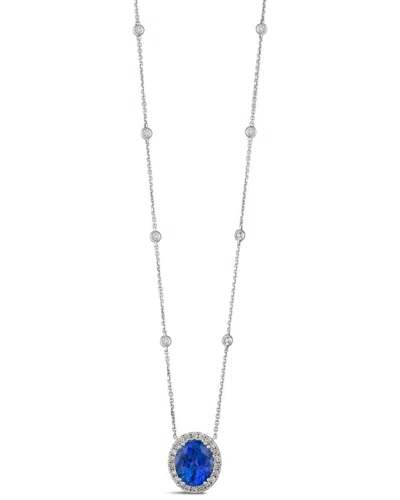 Le Vian 14k 4.96 Ct. Tw. Diamond & Tanzanite Adjustable Necklace In Blue