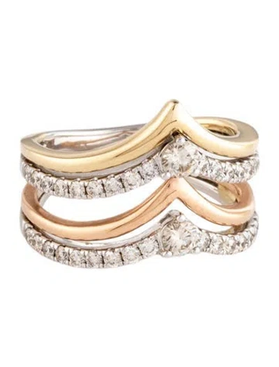 Pre-owned Le Vian 14k 4-row Band Ring In Multicolor