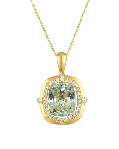 Le Vian 14k 5.03 Ct. Tw. Diamond & Green Quartz Pendant In Gold